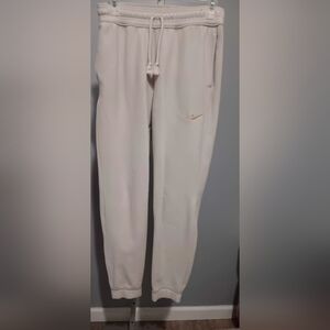 Nike Cream Sweatpants with Gold Logo Pre Owned
